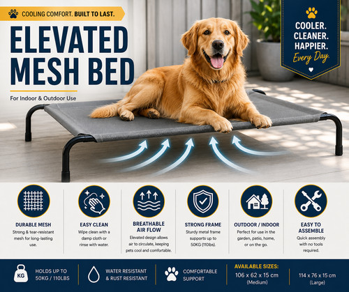 Raised dog bed elevated - bed,