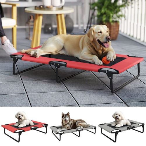 Portable raised dog bed - portable, with