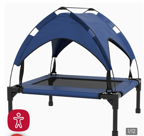 Raised covered dog - dog, bed